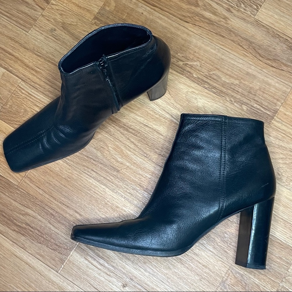 Miu Miu black leather high heel boots